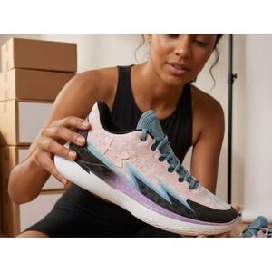 Under Armour Curry Flow 10 Splash Party Pink Blue Womens 11 Mens 9.5 3026278-400